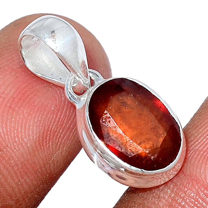 0.8" Hessonite Garnet Faceted Pendants - HFGP201