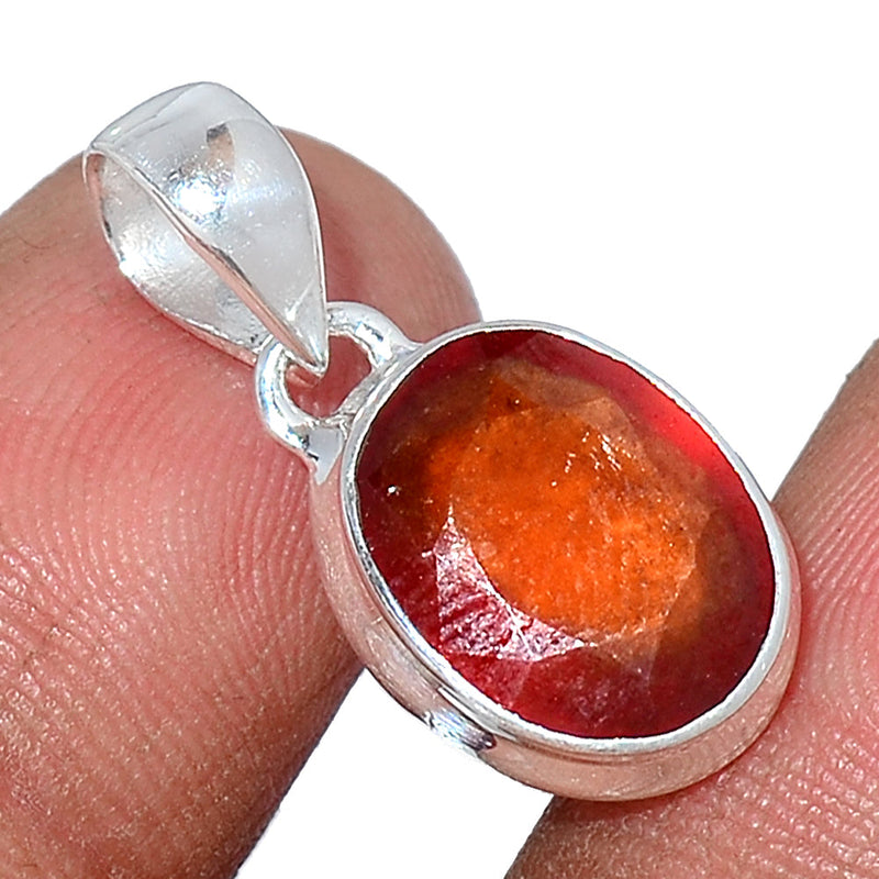 1" Hessonite Garnet Faceted Pendants - HFGP203