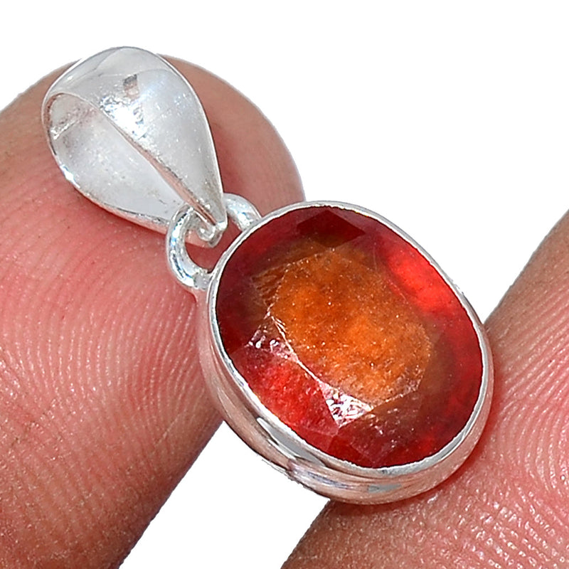 0.8" Hessonite Garnet Faceted Pendants - HFGP205