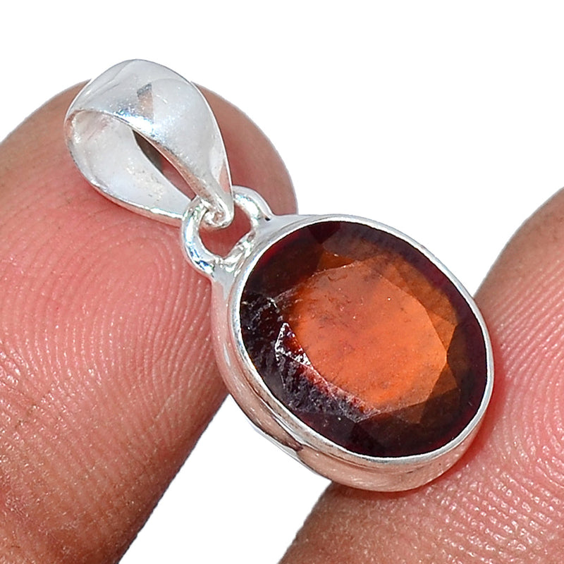 1" Hessonite Garnet Faceted Pendants - HFGP207