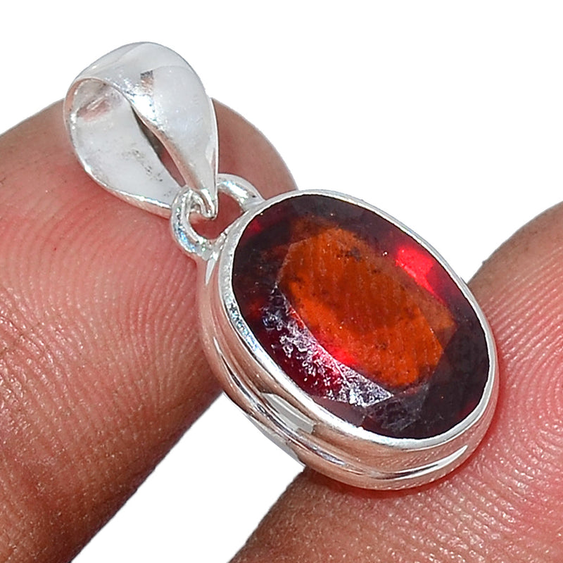 1" Hessonite Garnet Faceted Pendants - HFGP211