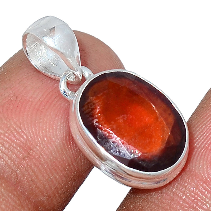 1" Hessonite Garnet Faceted Pendants - HFGP216