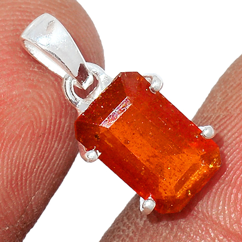 0.7" Claw - Hessonite Garnet Faceted Pendants - HFGP223