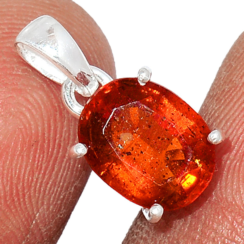 0.7" Claw - Hessonite Garnet Faceted Pendants - HFGP225