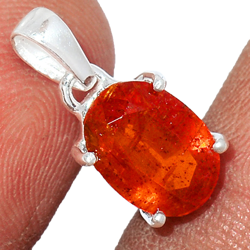 0.7" Claw - Hessonite Garnet Faceted Pendants - HFGP228