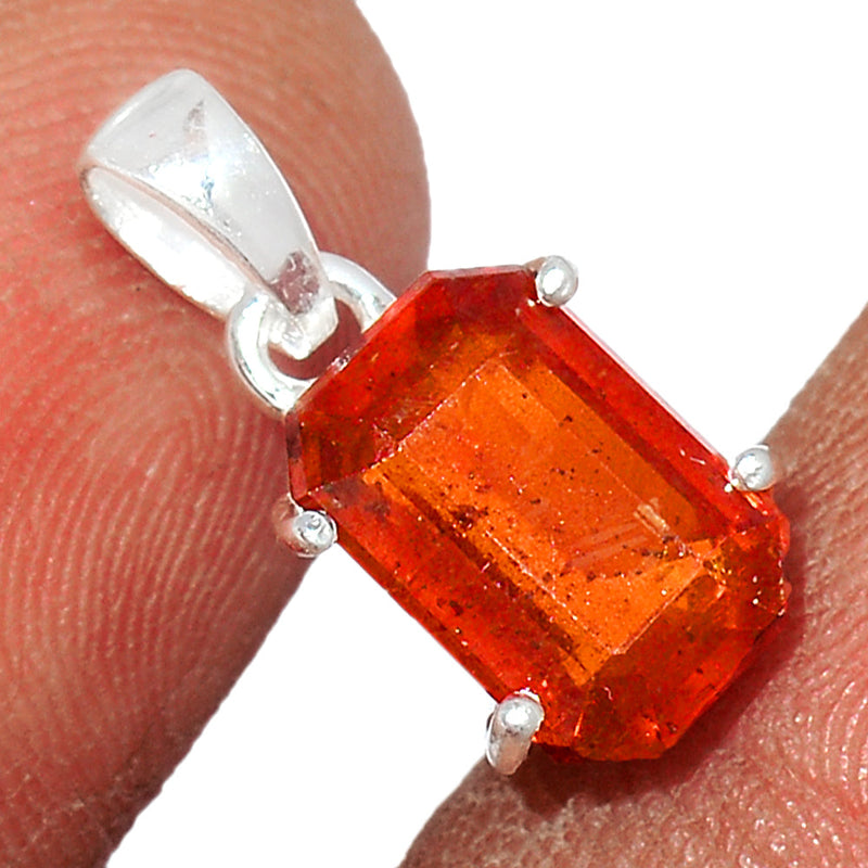 0.7" Claw - Hessonite Garnet Faceted Pendants - HFGP229