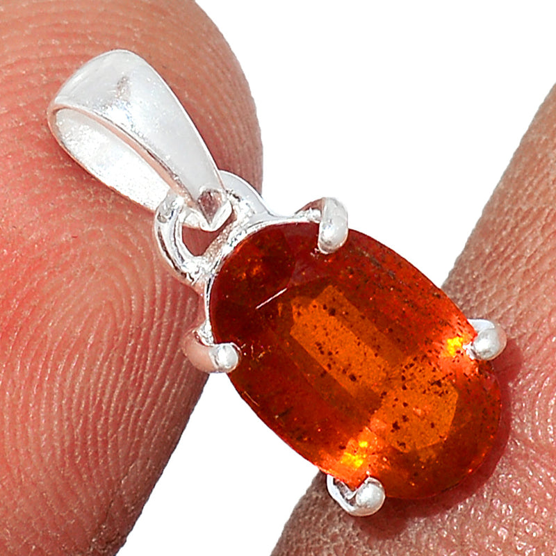 0.7" Claw - Hessonite Garnet Faceted Pendants - HFGP232