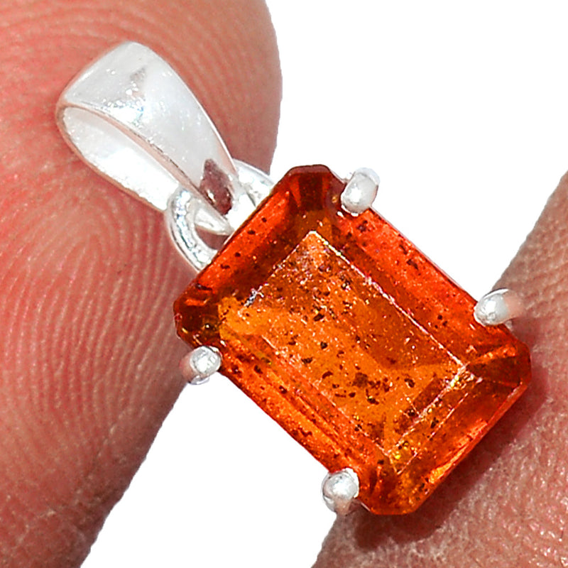 0.7" Claw - Hessonite Garnet Faceted Pendants - HFGP233