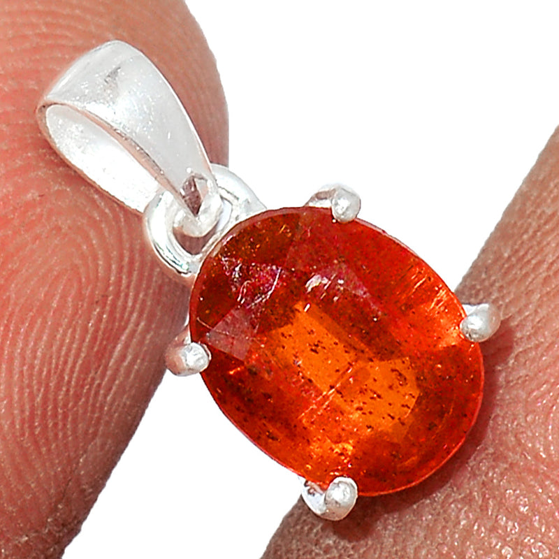 0.6" Claw - Hessonite Garnet Faceted Pendants - HFGP235