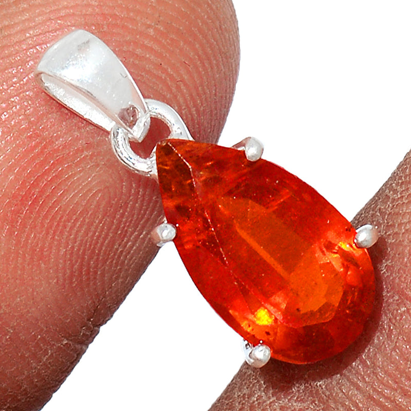 0.8" Claw - Hessonite Garnet Faceted Pendants - HFGP236