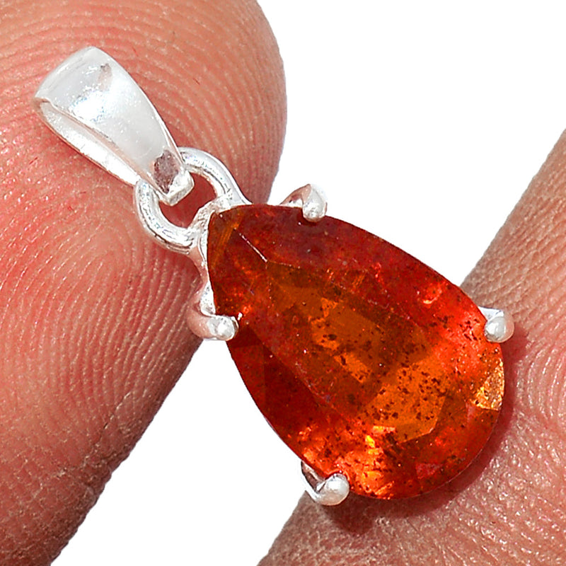 0.8" Claw - Hessonite Garnet Faceted Pendants - HFGP238