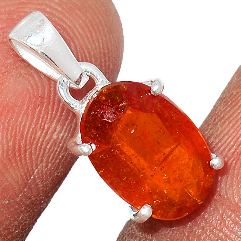 0.7" Claw - Hessonite Garnet Faceted Pendants - HFGP244