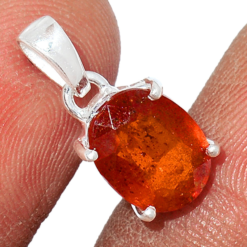 0.7" Claw - Hessonite Garnet Faceted Pendants - HFGP245