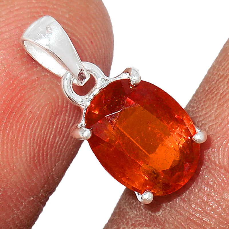0.7" Claw - Hessonite Garnet Faceted Pendants - HFGP246
