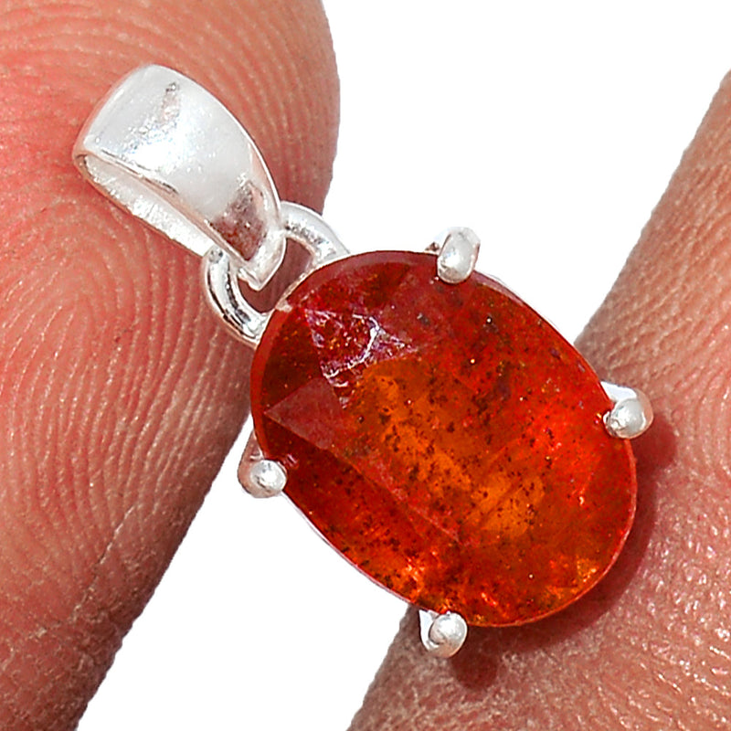 0.7" Claw - Hessonite Garnet Faceted Pendants - HFGP248