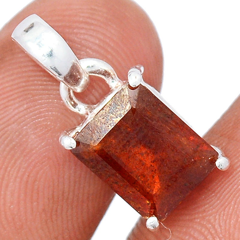 0.7" Hessonite Garnet Faceted Pendants - HFGP275