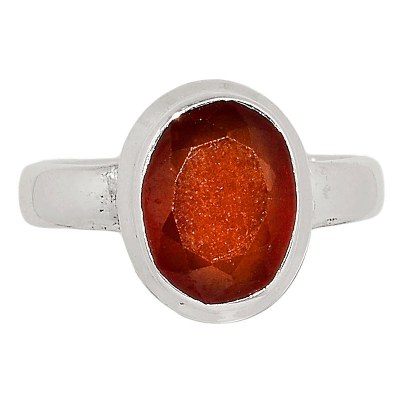 Hessonite Garnet Faceted Ring - HFGR184