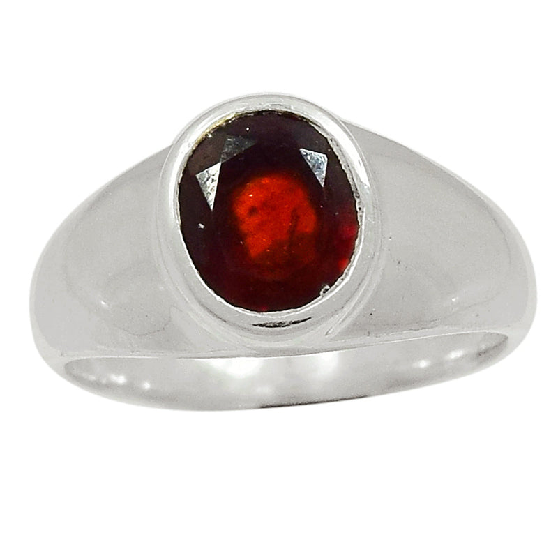 Solid - Hessonite Garnet FacetedRing - HFGR236