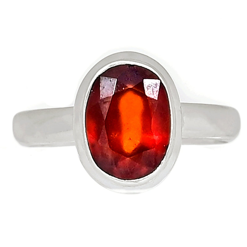 Hessonite Garnet Faceted Ring - HFGR241