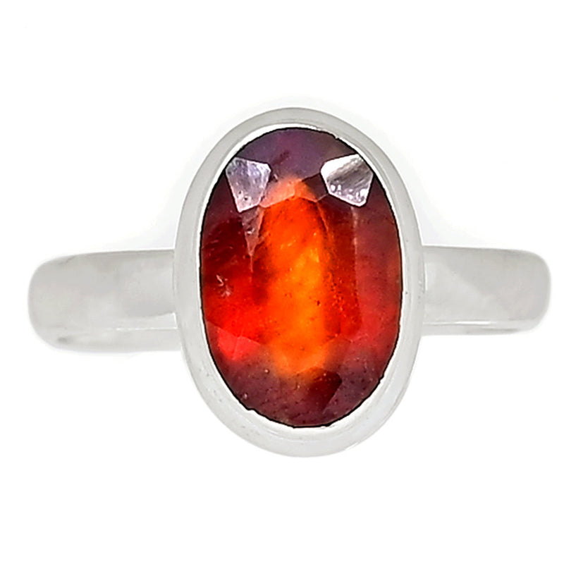 Hessonite Garnet Faceted Ring - HFGR245