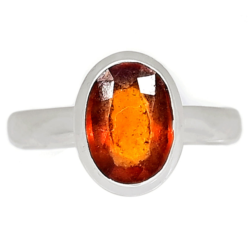 Hessonite Garnet Faceted Ring - HFGR256