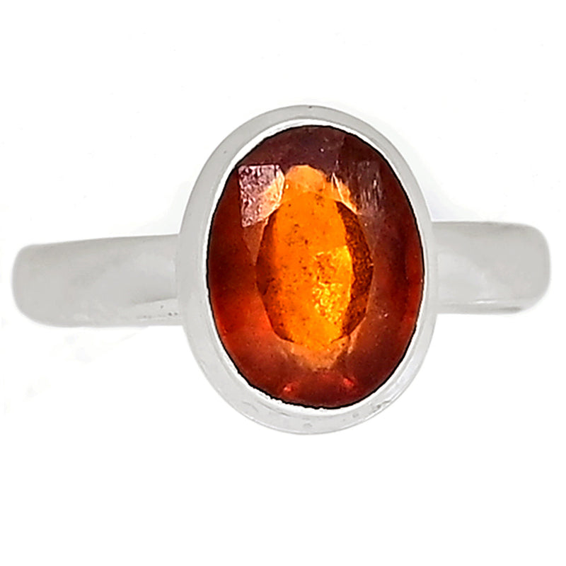 Hessonite Garnet Faceted Ring - HFGR260