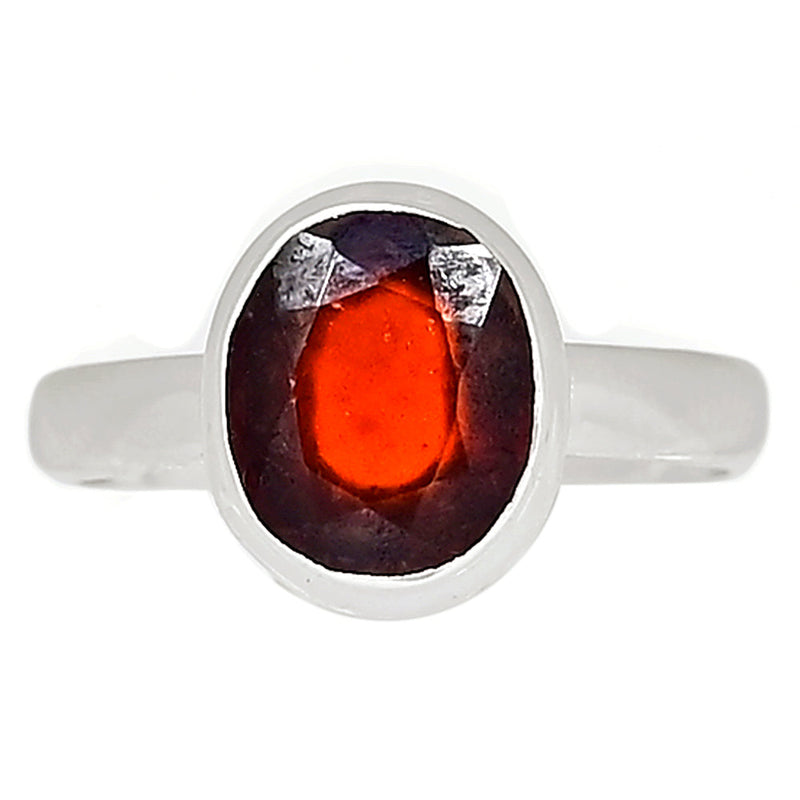 Hessonite Garnet Faceted Ring - HFGR265