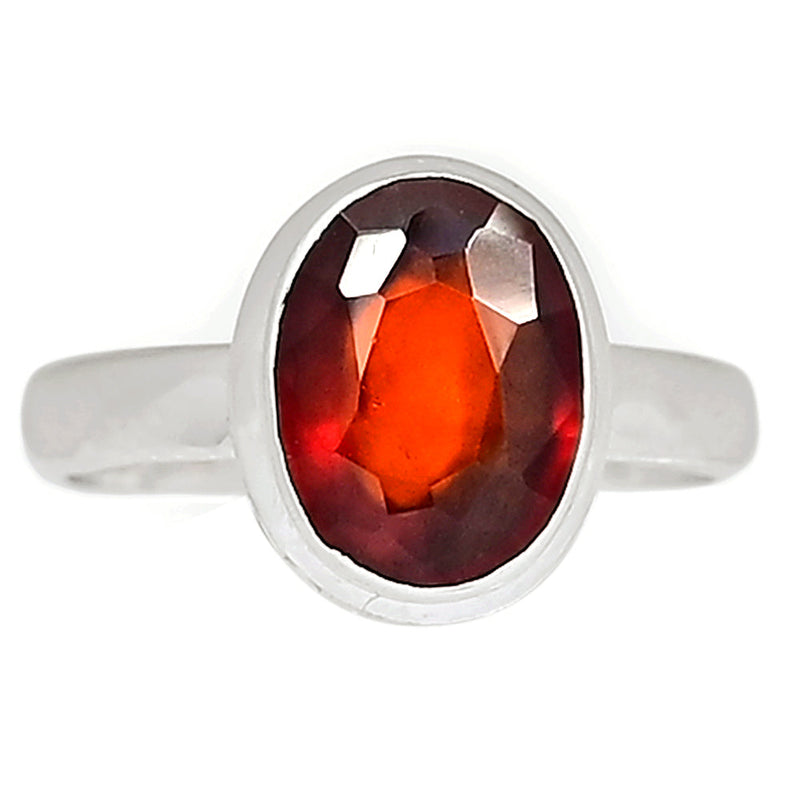 Hessonite Garnet Faceted Ring - HFGR268