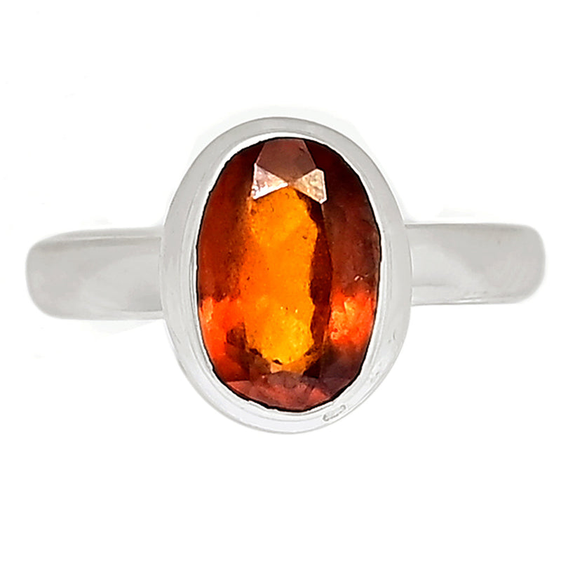 Hessonite Garnet Faceted Ring - HFGR270