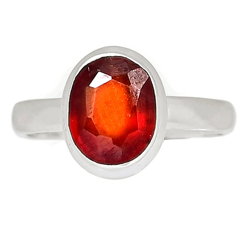 Hessonite Garnet Faceted Ring - HFGR271