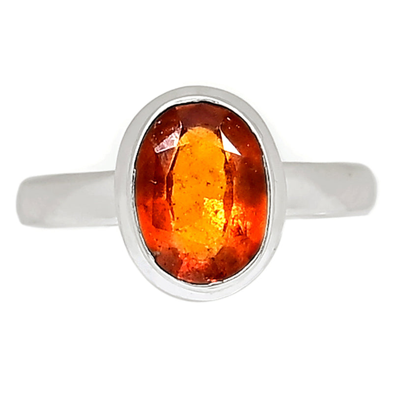 Hessonite Garnet Faceted Ring - HFGR272