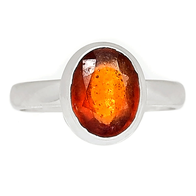 Hessonite Garnet Faceted Ring - HFGR275