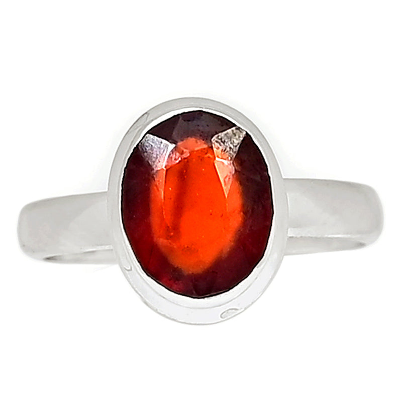 Hessonite Garnet Faceted Ring - HFGR284