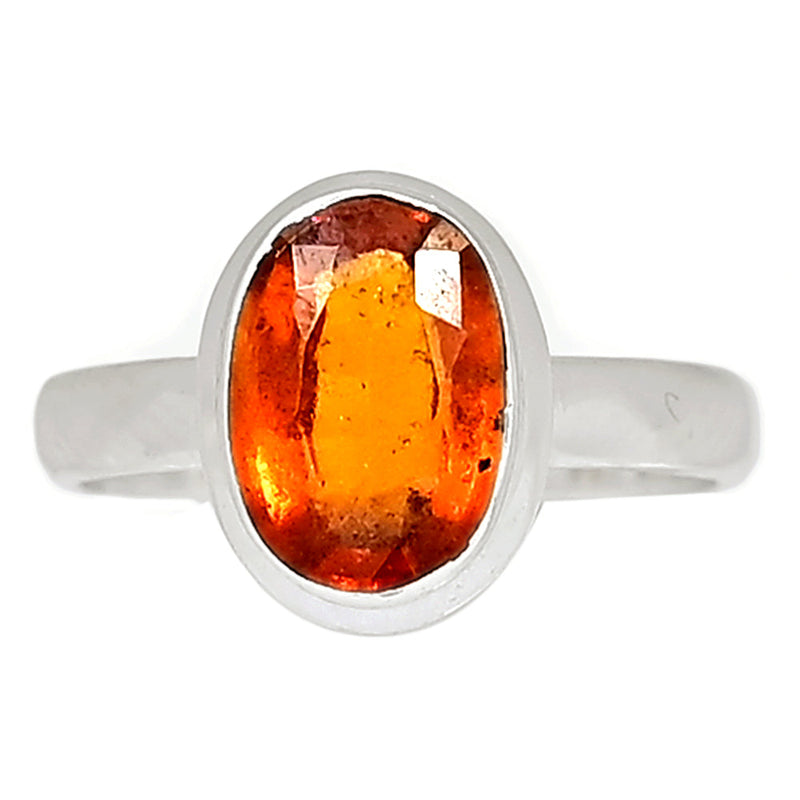 Hessonite Garnet Faceted Ring - HFGR285