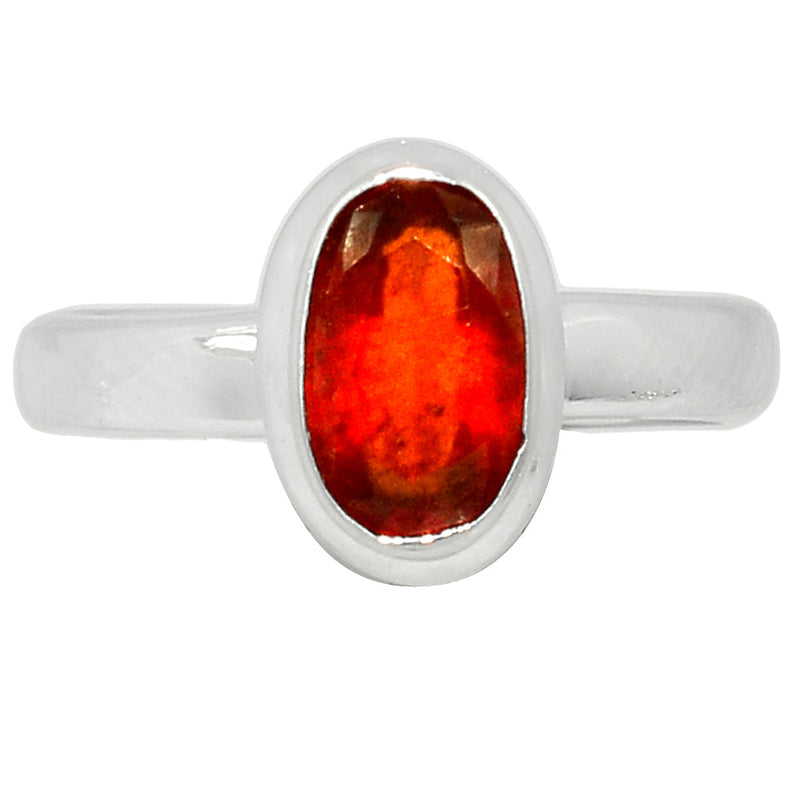 Hessonite Garnet Faceted Ring - HFGR299