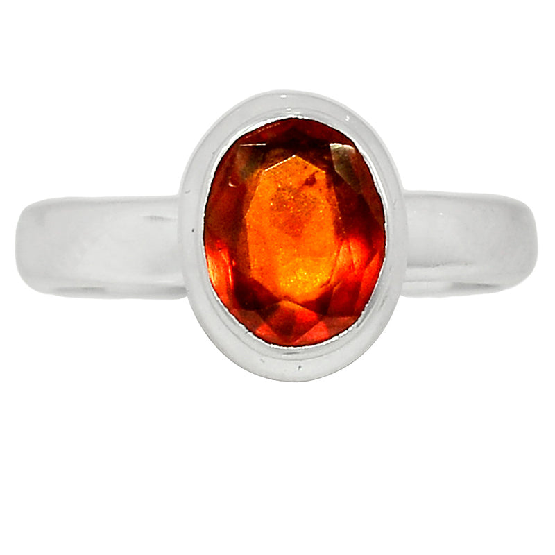 Hessonite Garnet Faceted Ring - HFGR303