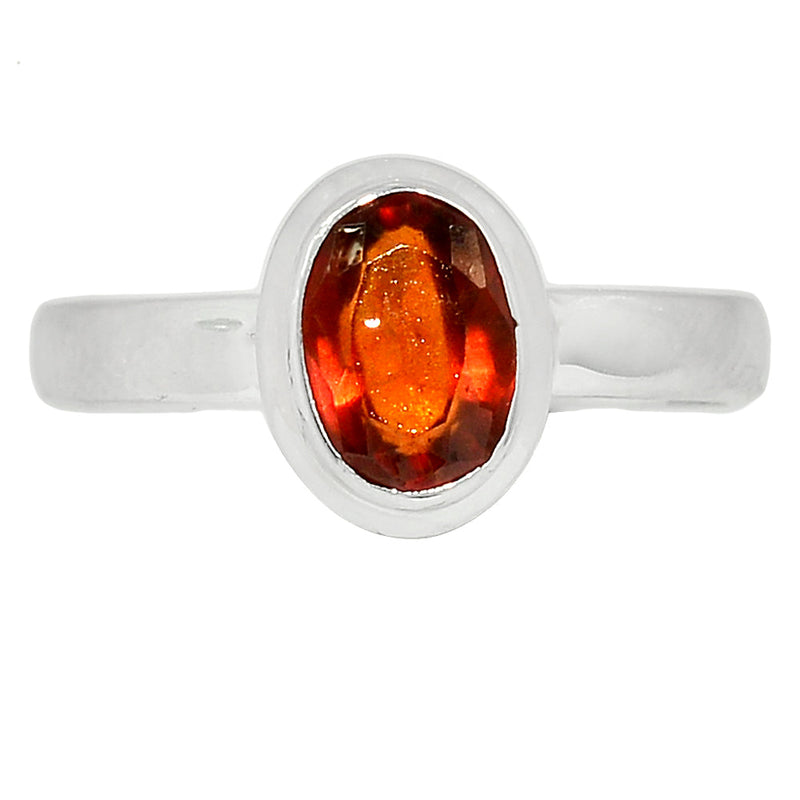 Hessonite Garnet Faceted Ring - HFGR330