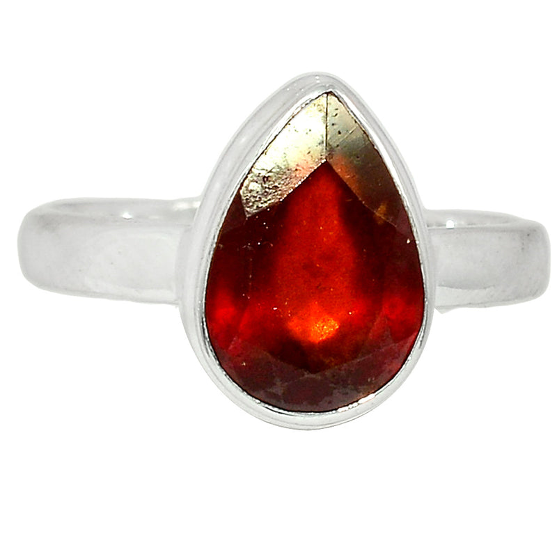 Hessonite Garnet Faceted Ring - HFGR335