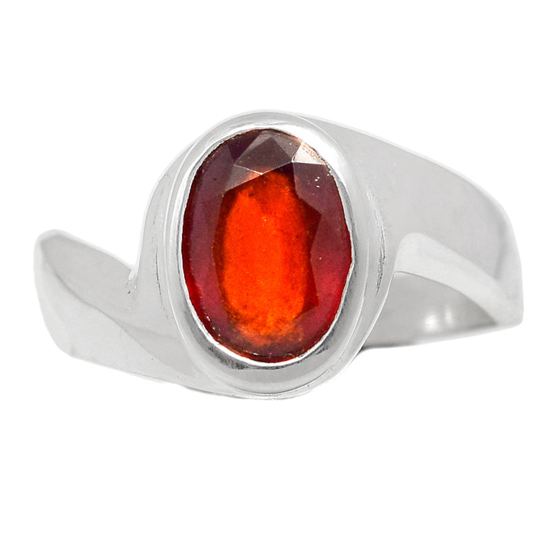 Solid - Hessonite Garnet Faceted Ring - HFGR339