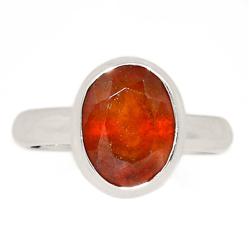 Hessonite Garnet Faceted Ring - HFGR353