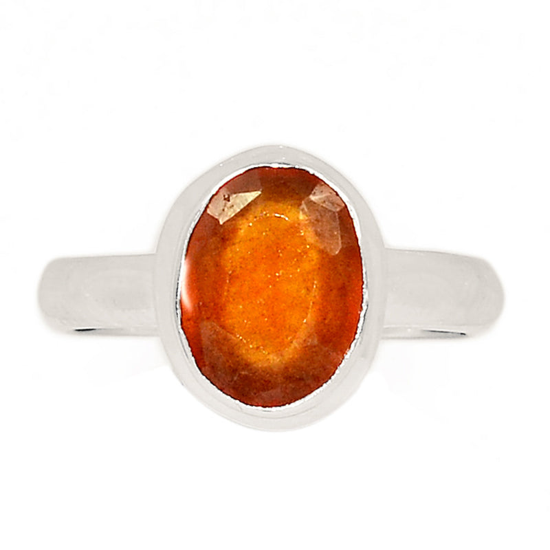 Hessonite Garnet Faceted Ring - HFGR363