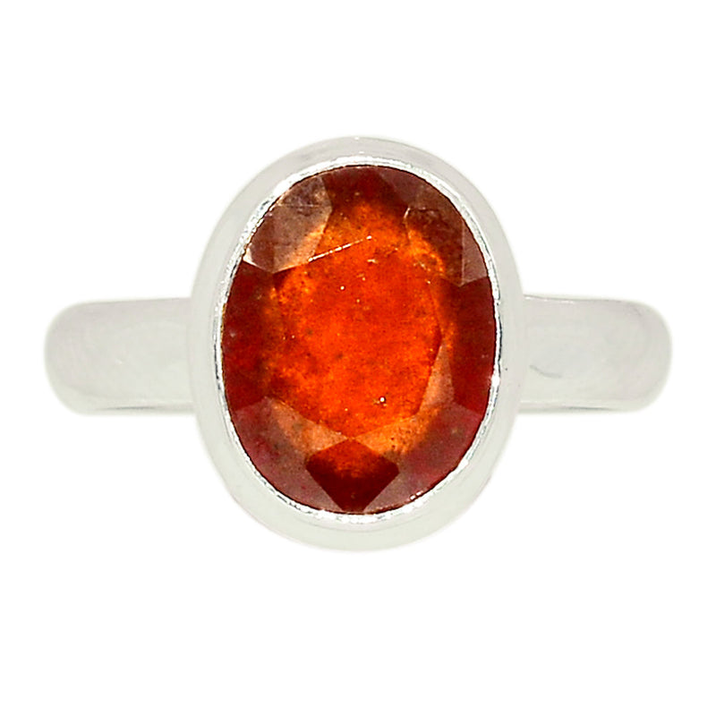 Hessonite Garnet Faceted Ring - HFGR367