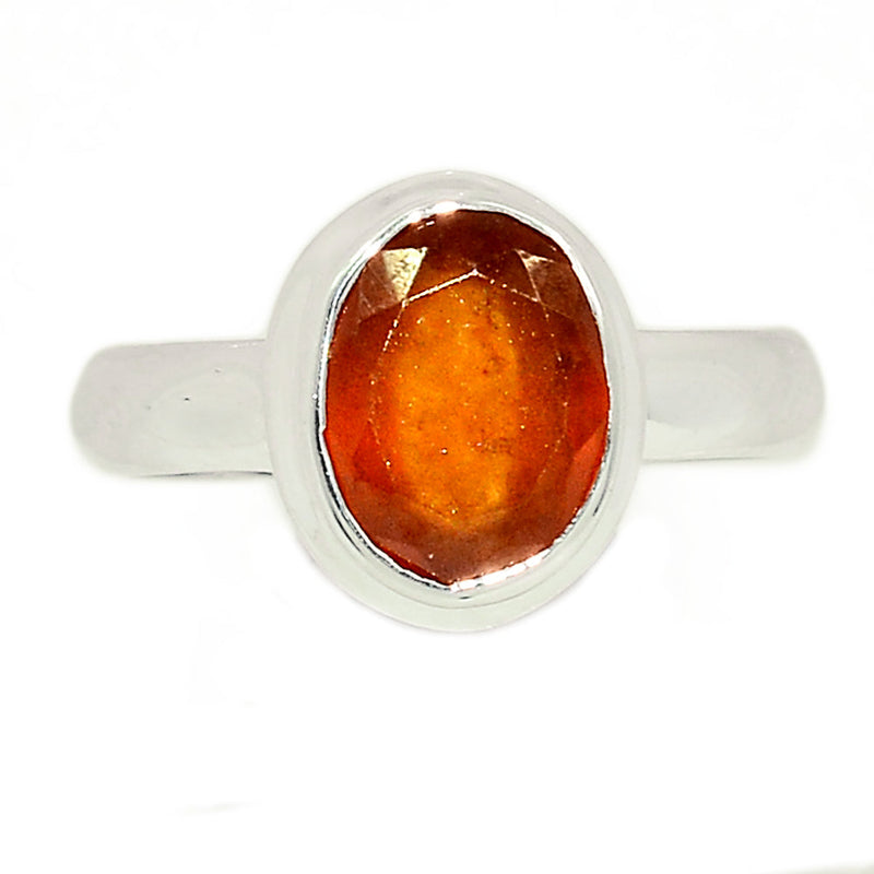 Hessonite Garnet Faceted Ring - HFGR373