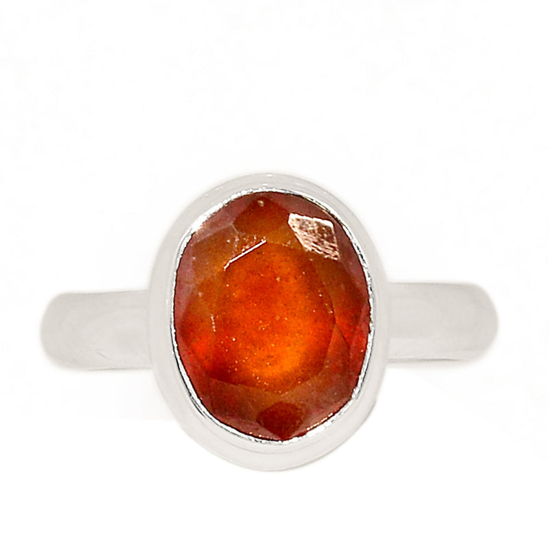 Hessonite Garnet Faceted Ring - HFGR378