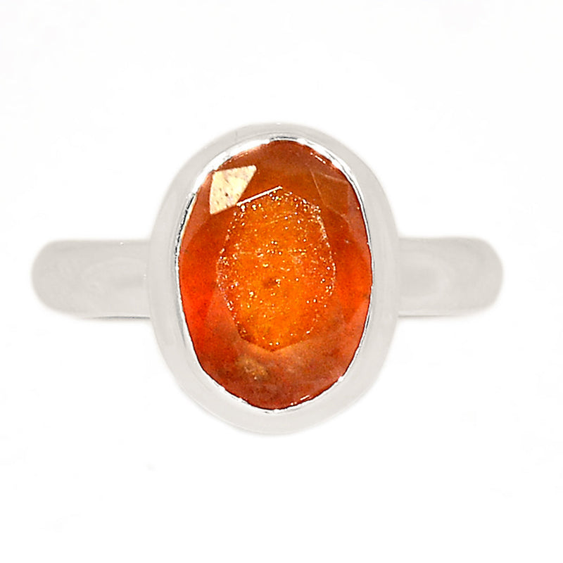 Hessonite Garnet Faceted Ring - HFGR381