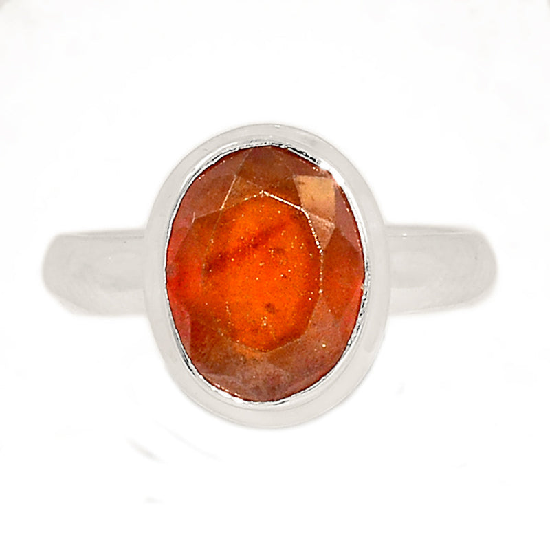 Hessonite Garnet Faceted Ring - HFGR383