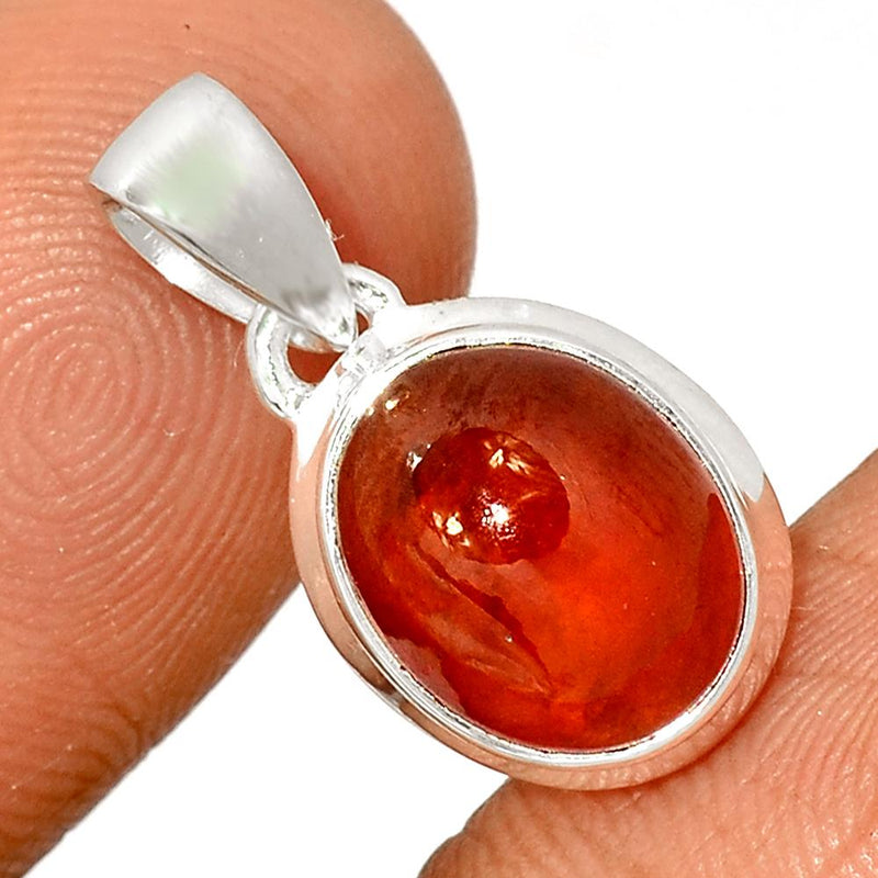 0.8" Hessonite Garnet Cabochon Pendants - HGCP139