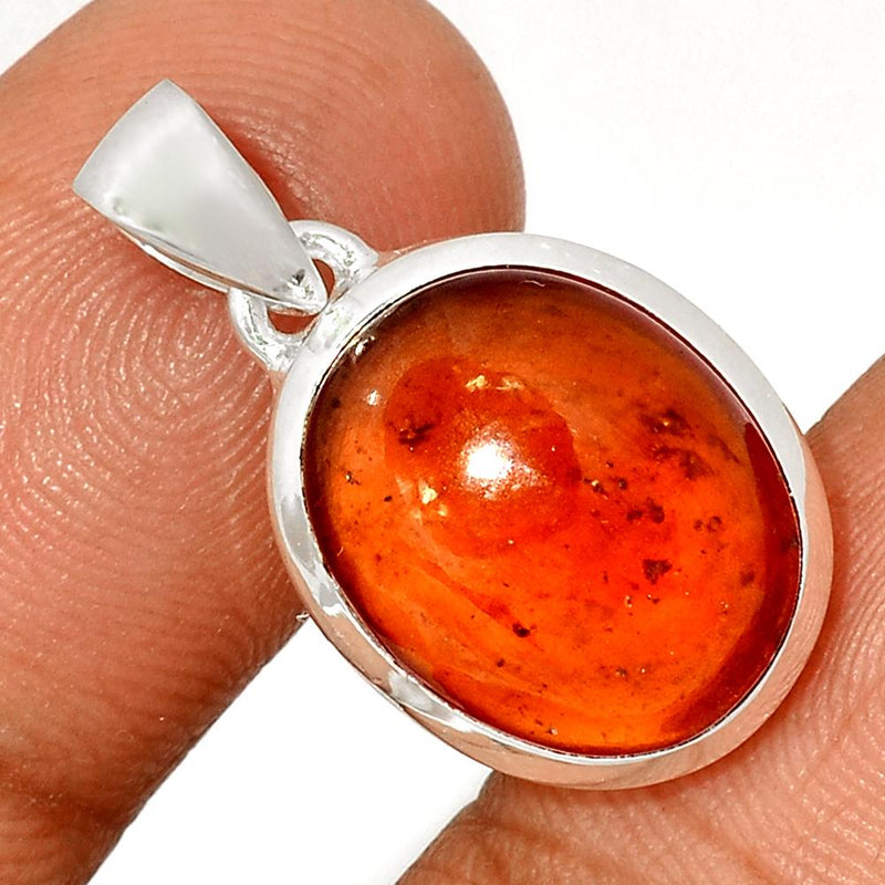 1" Hessonite Garnet Cabochon Pendants - HGCP163