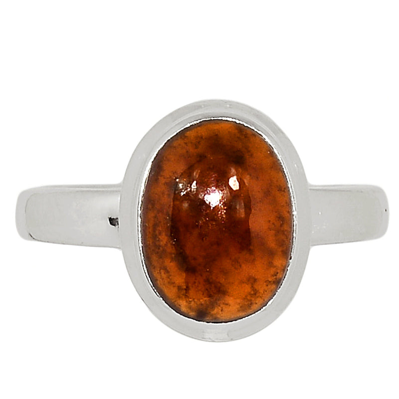 Hessonite Garnet Cabochon Ring - HGCR124