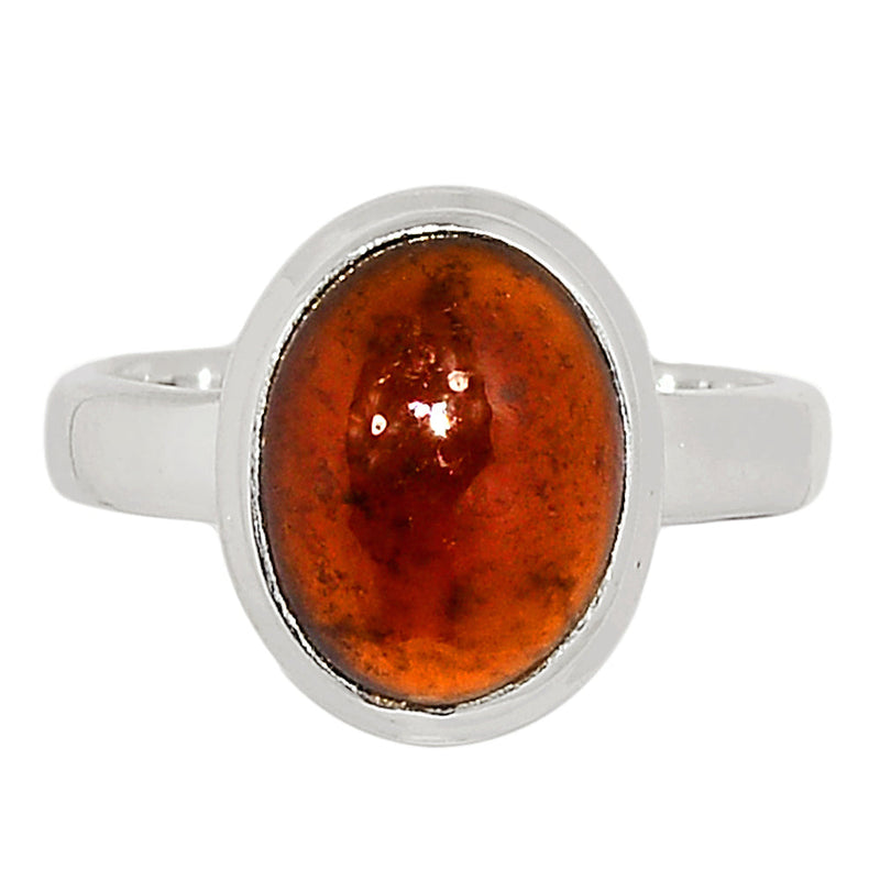 Hessonite Garnet Cabochon Ring - HGCR129
